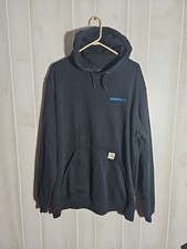 Men's Carhartt Loose Fit Black Midweight Work Hoodie Pullover Sweatshirt Sz XL