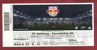 Orig Ticket Champions League 13 14 Red Bull Salzburg Fenerbahce Istanbul Ebay