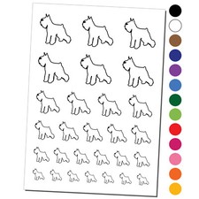 Miniature Schnauzer Dog Outline Temporary Tattoo Water Resistant Set Collection