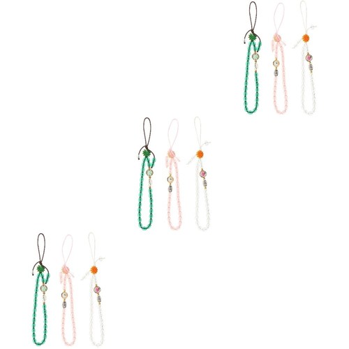 3 Pack Mobile Phone Straps Daisy Pattern Beaded Charms Hanging Wrist - Zdjęcie 3 z 12