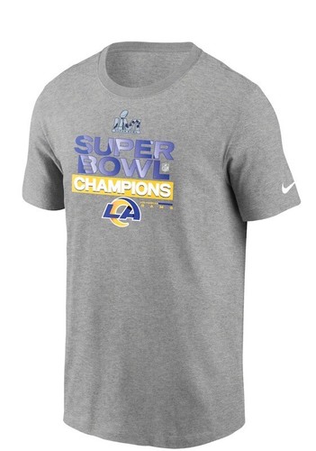 New NIKE Los Angeles Rams Super Bowl LVI Champions T-Shirt Size LARGE Free Ship - Picture 2 of 5