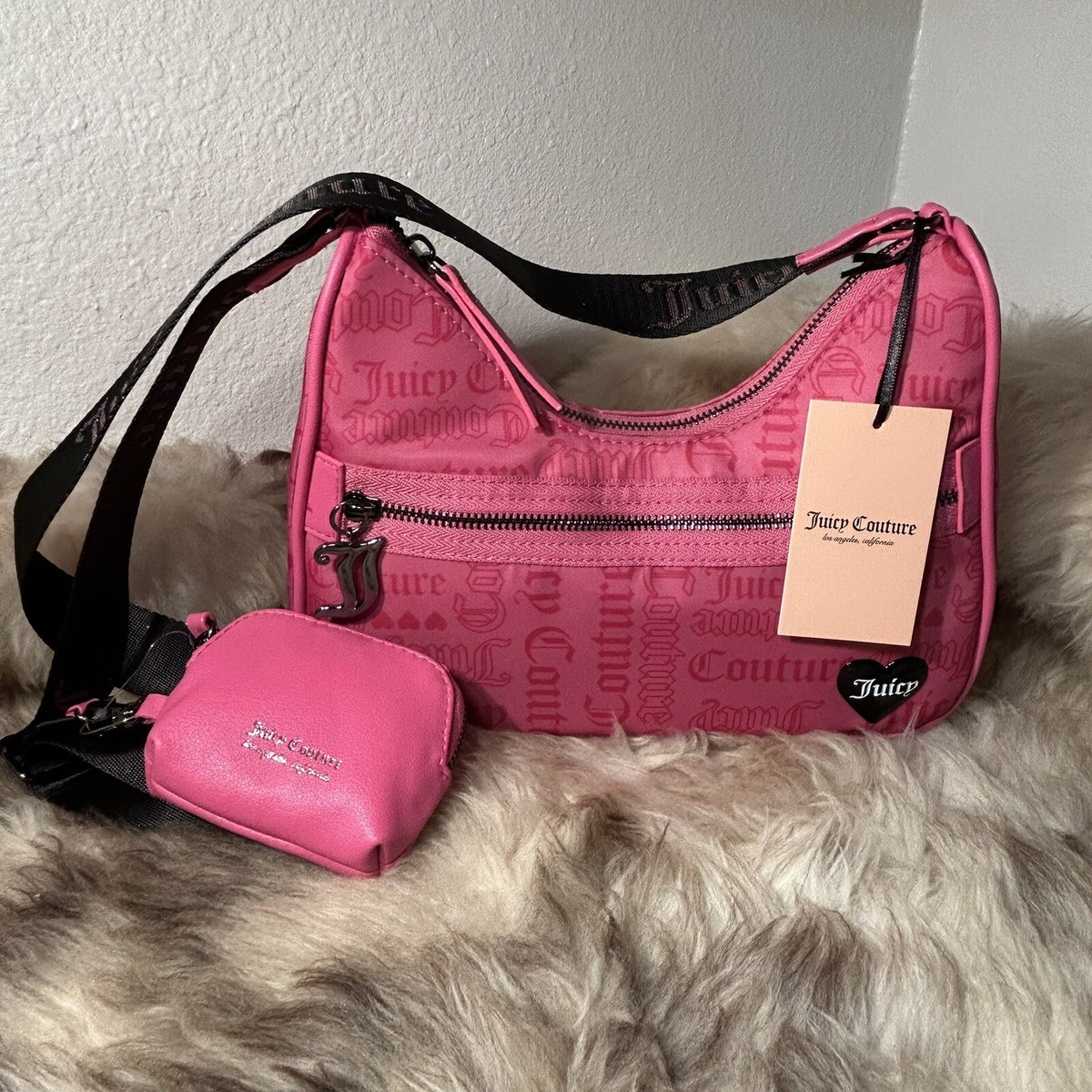 NWT Juicy Couture Material Girl Shoulder Bag - Juicy Pink | eBay display picture 2