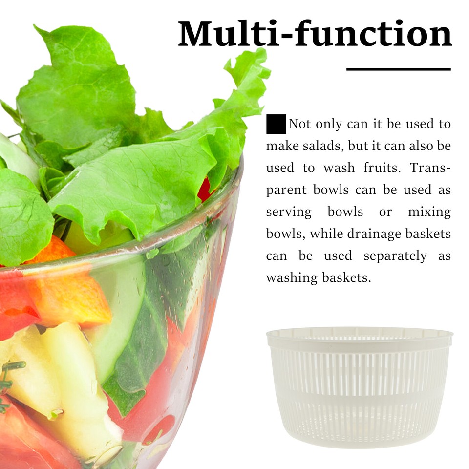 Salad Spinner Lettuce Dryer Easy Press Vegetable Dryer Spinner 3L Salad