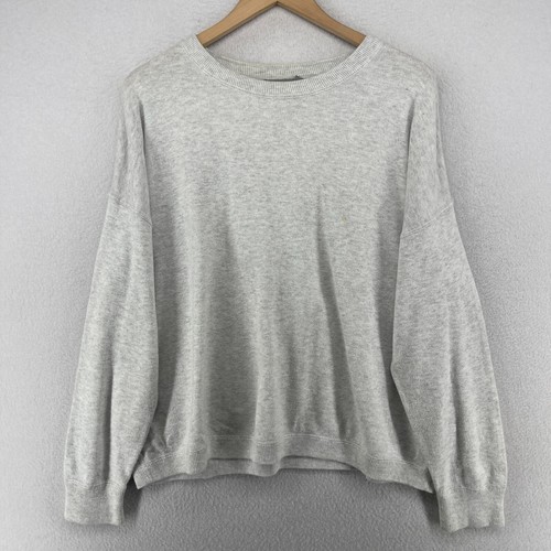 VINCE Sweater Womens M Crew Neck Pullover Jumper Cotton Gray