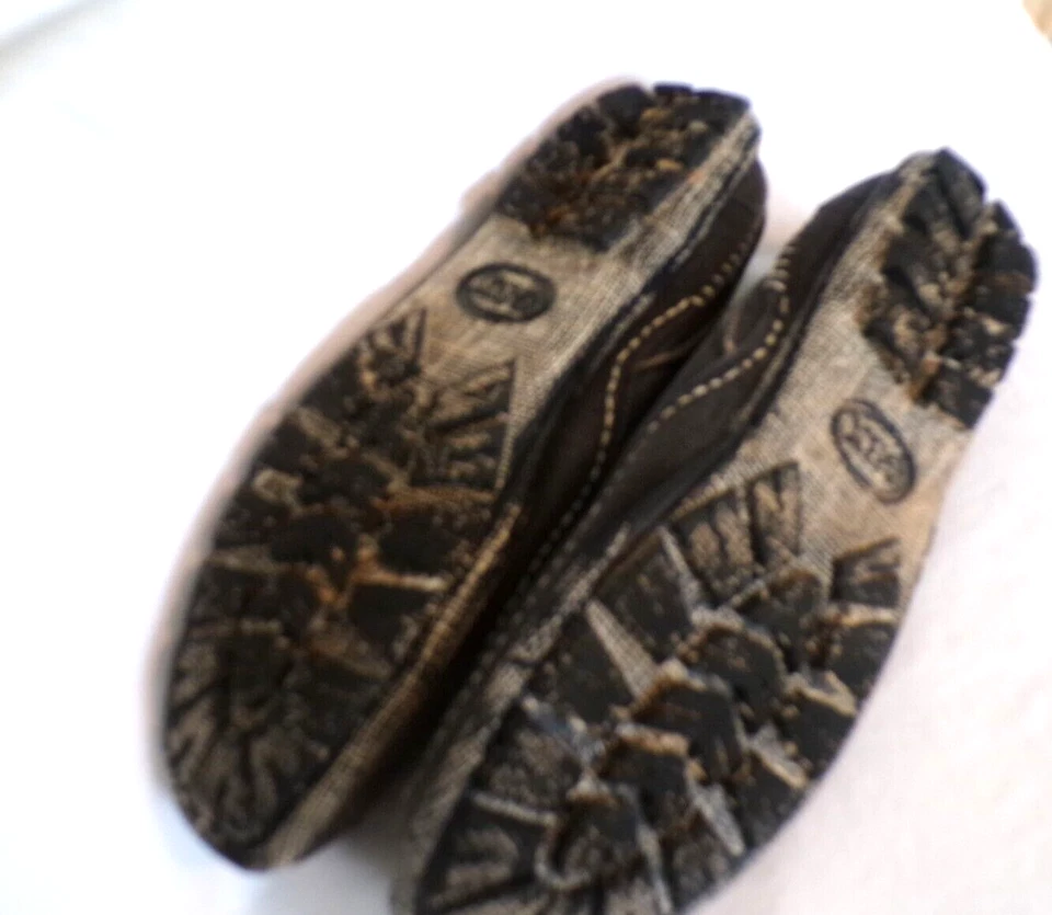 GBX Para hombres Talla 12 M Gris Informal Mocasín Zapatos Sin Cordones Lona Puntada Superior Cómodo Foto 3 de 4