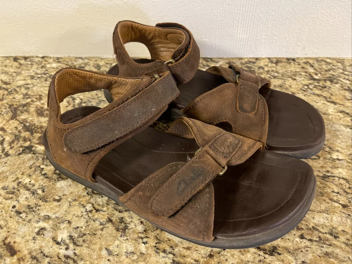 Clarks Active Air Brown Leather Fisherman Sandals Adj Strap Men 12 M | eBay