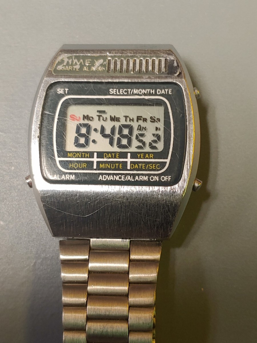 Rare Vintage Timex K Cells Quartz Alarm Digital LCD Watch DDMY New