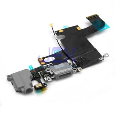 Black/Gray Charging Port/dock Microphone Headphone jack Flex Cable for Iphone 6