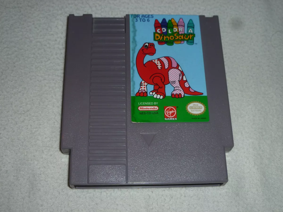 NINTENDO NES VIDEO GAME CARTRIDGE COLOR A DINOSAUR RARE CART VIRGIN GAMES