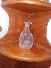 Extremely Rare PROMO Vintage MCM 5.75" Blenko #49 Pinched Crackle Glass Decanter