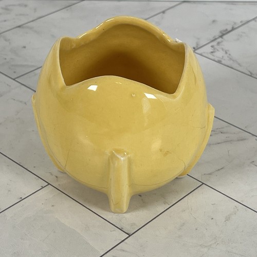 Vintage Nelson McCoy Art Déco Tulipe Balle Jaune Lustré Pot de Fleur Vase - Photo 2 sur 5