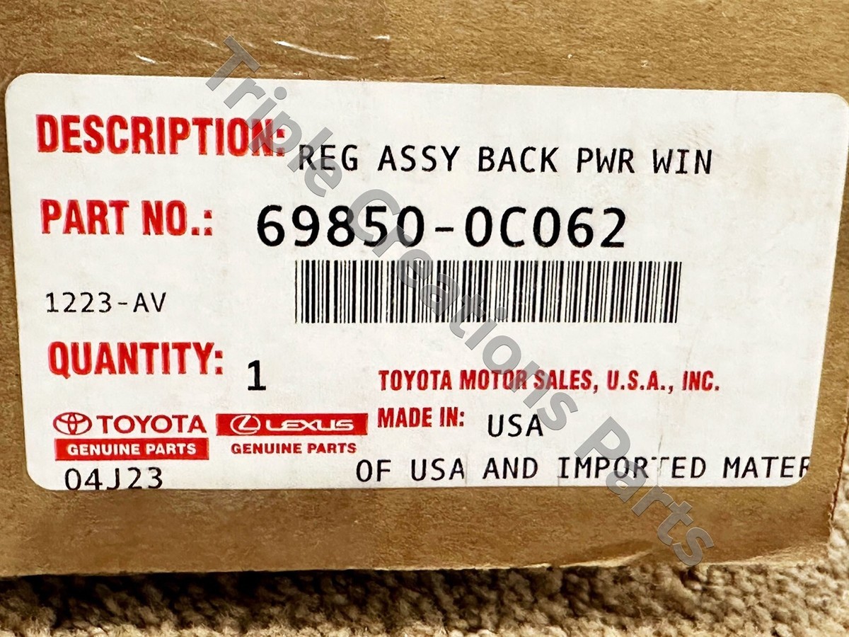 Toyota Genuine 69850-0C062 Regulator Assy Back Door Power Window