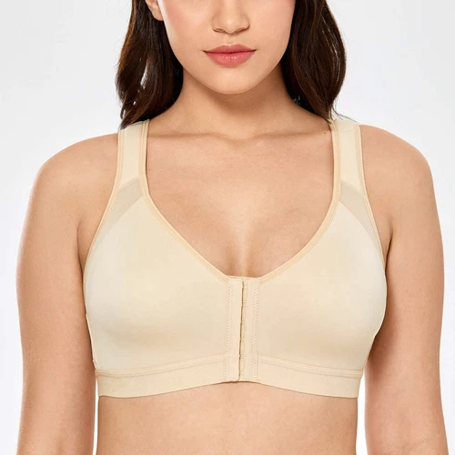 Women's Posture Corrector Bra Wireless Back Support Lift Up Front Closure Bra UK - Picture 18 of 24