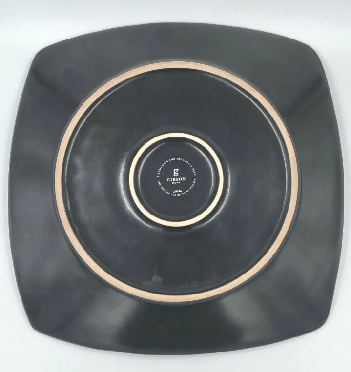 Gibson Home Modern Square Melamine Gray Dinner Luncheon Plate 10.5" Replacement - Image 4 of 4