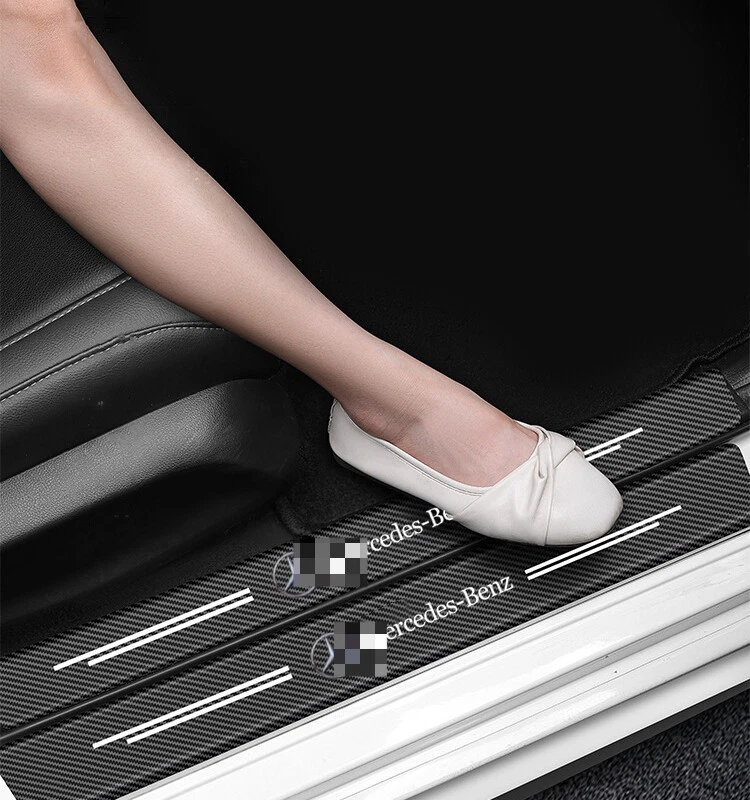 4PCS Mercedes-Benz Car Accessories Door Sill Protector Scuff Guard Cover Trim Foto 3 de 4