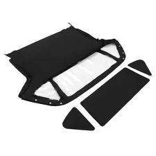 Convertible Soft Top w/ Clear Window Black Sailcloth Vinyl For MG Midget 1970-80