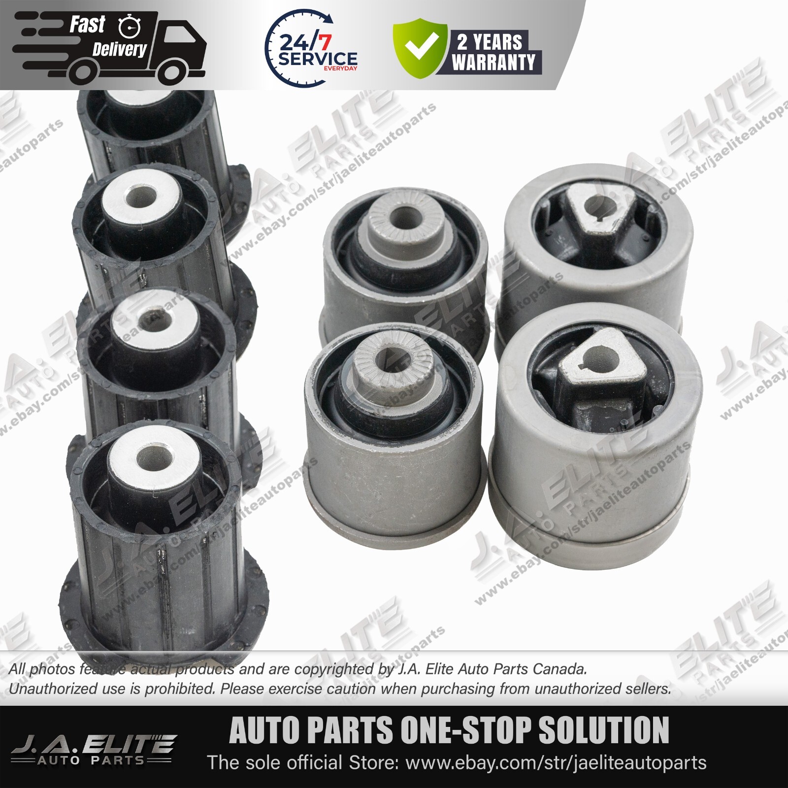 8pcs Front Upper & Lower Control Arm Bushing Kit fit Rolls Royce Phantom 2004-16