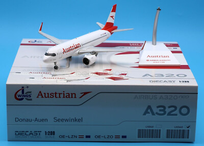 JC Wings 1:200 For Austrian Airlines Airbus A320 Diecast Aircraft
