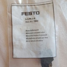 One New Festo S-3-PK-3-B 7843 Micro Cylinder Shaft Drive Valve