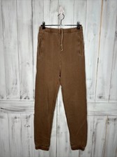 JOAH BROWN COTTON HI RISE EMPIRE JOGGER SWEATPANTS DRAWSTRING BROWN POCKETS XS/S
