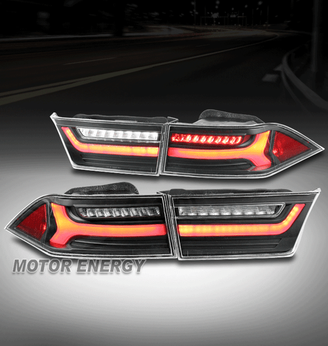 Luces de freno traseras de tubo LED negras izquierda+derecha para 04-08 Acura TSX 4 piezas - Imagen 1 de 11