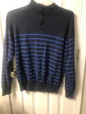 CHAPS MENS NAVY BLUE STRIPED LONG SLEEVE SHIRT SIZE XL X-LARGE XLARGE