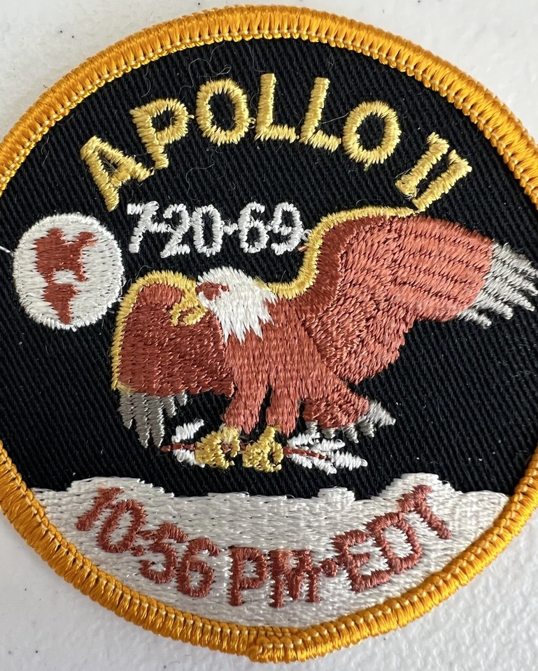 Apollo 11 Vintage Patch Cloth Sew On NASA Eagle Space Astronauts 7-20-69 - Image 3 of 3