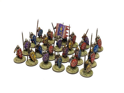 FANTERIA PESANTE BIZANTINA ESERCITO 25 28mm dipinto tavolo storico SAGA ETÀ OSCURA - Foto 5 di 10