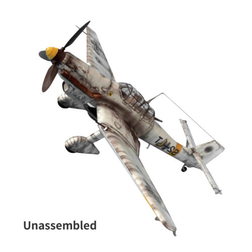1:33 German Ju-87 D-3 Junkers Dive Bomber Aircraft Model Plane Paper Unassembled - Afbeelding 1 van 11