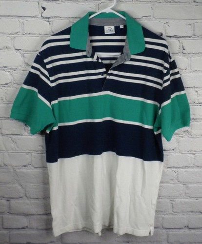 Oscar de la Renta Men's Blue / Green / White Striped Polo Shirt Size XL (H20B) | eBay