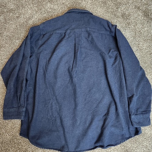 Marino Bay Flannel Shirt Mens 2XLT Blue Solid Midweight Button Up - Picture 4 of 4