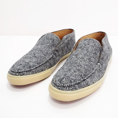 LORO PIANA OPEN WALK Wool Blend Tweed Herringbone Sneaker Loafer 43.5-44 10.5-11 - Picture 5 of 11