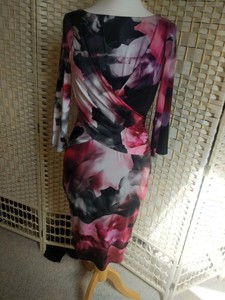 coast pink floral wrap dress