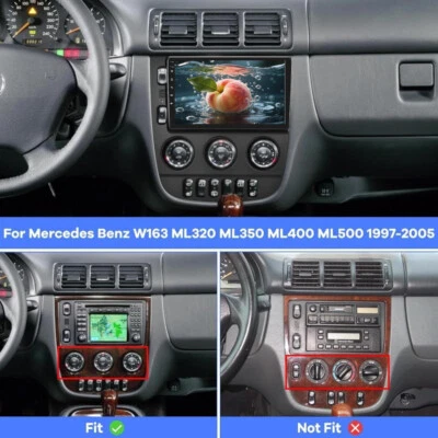 Autoradio Android 15 Carplay DAB+GPS Pour Mercedes-Benz M-Klasse W163 ML 350 320 - Photo 1/4