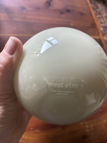 West Elm Tear Drop Cased Pale Green Glass Flower Squat Vase 5” Tall - Picture 4 of 6