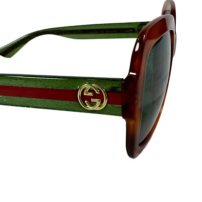 GUCCI GG0036S Acetate/Glitter Brown Front Frame GG & Web  display picture 1