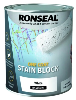 Ronseal One Coat Stain Block White Basislack 750ml Innenwände & Decken