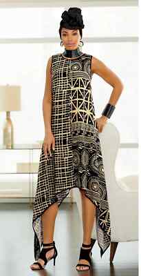 Size L Ashro Cream Black Summer Beach Cruise Take Me Away Dress