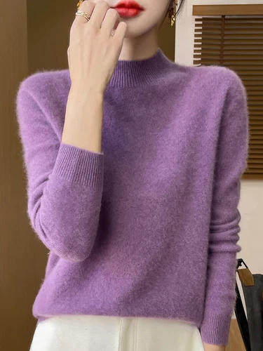 Women Knitted Sweaters Fashion V-Neck Top Sweater Autumn Warm Pullover Soft - Imagen 4 de 46