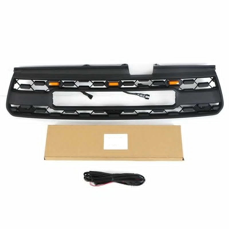 Rejilla negra mate para Toyota RAV4 2001 2002 2003 parrilla delantera con luces LED Foto 3 de 4