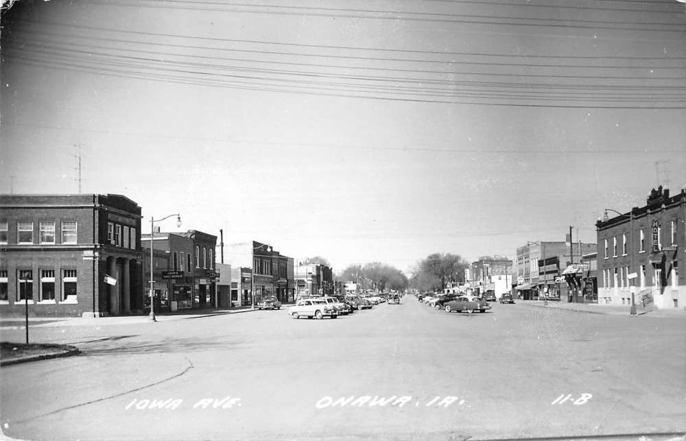 Onawa Iowa Avenue Street Scene Real Photo Antique Postcard K91032 eBay