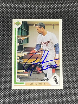 Lance Johnson Chicago White Sox 1991 Upper Deck Signed Auto Card #248 ~ COA