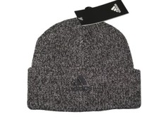 BNWT  ADIDAS  Chunky Knit Cuff Beanie Hat  Black Grey Melange