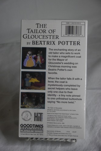 The Tailor Of Gloucester: Peter Rabbit & Friends by Beatrix Potter (VHS, 1993) - Picture 2 of 2