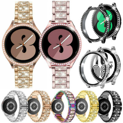Bling Edelstahl Armband Mit Schutzhülle Für Samsung Galaxy Watch 7 6 5 4 40 44mm