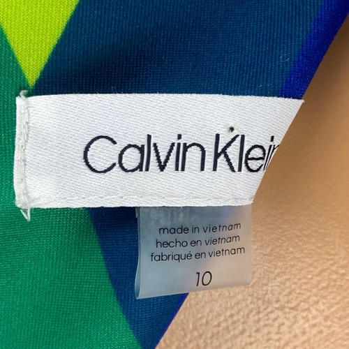 Calvin Klein Mod Print Sheath Scuba Stretch Abstract Geometric Dress Size 10 - Picture 4 of 6