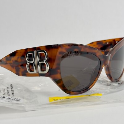 BALENCIAGA BOSSY Cat 0322 Havana Fashion Geometric Unisex Sunglass