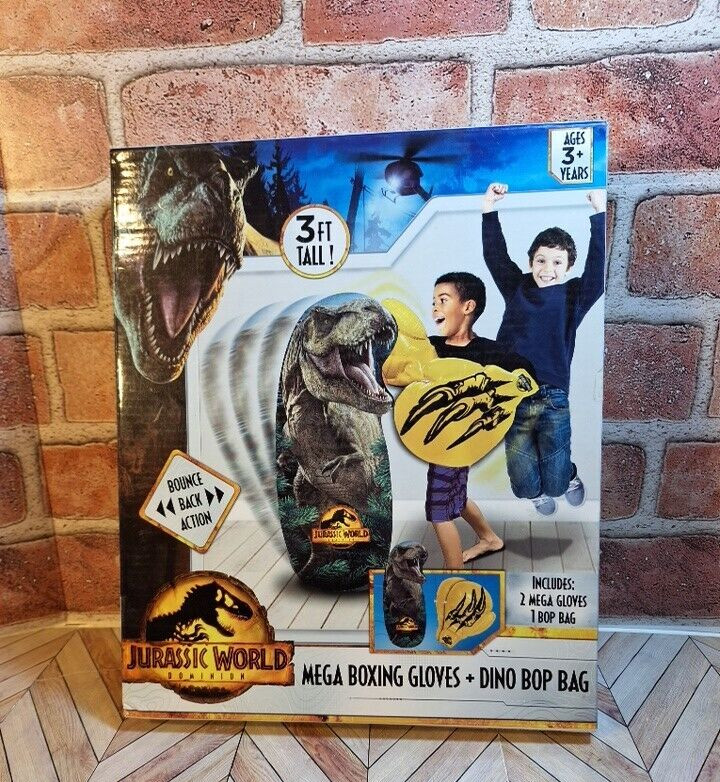 Jurassic World Dominion T-Rex Mega Dino Bop Bag & Gloves Inflatable New Sealed