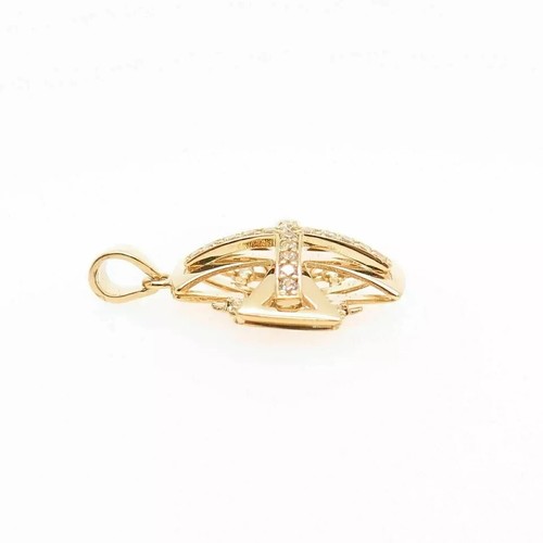 2.2Ct Moissanite Jerusalem Cross Pendant in 14k Yellow Gold Plated Silver 925 - 第 4/5 張圖片