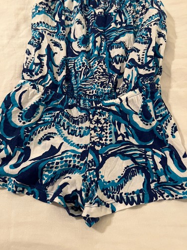 Lilly Pulitzer Girls Keep On Trunkin Elephant Short Romper Small 4/5 - Picture 2 of 4